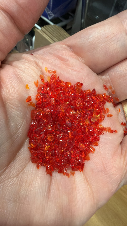 8 oz Red Micro Crush Glass