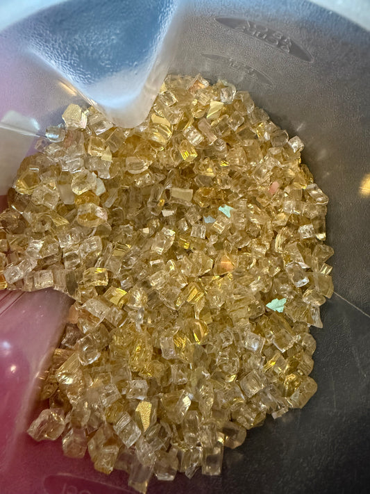 Gold Reflective Fire Glass